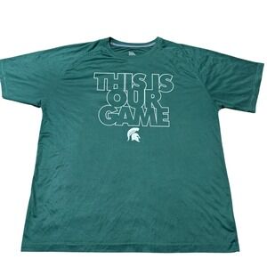 Michigan State Spartans T-Shirt Logo Mens XL Green Performance MSU Our Game